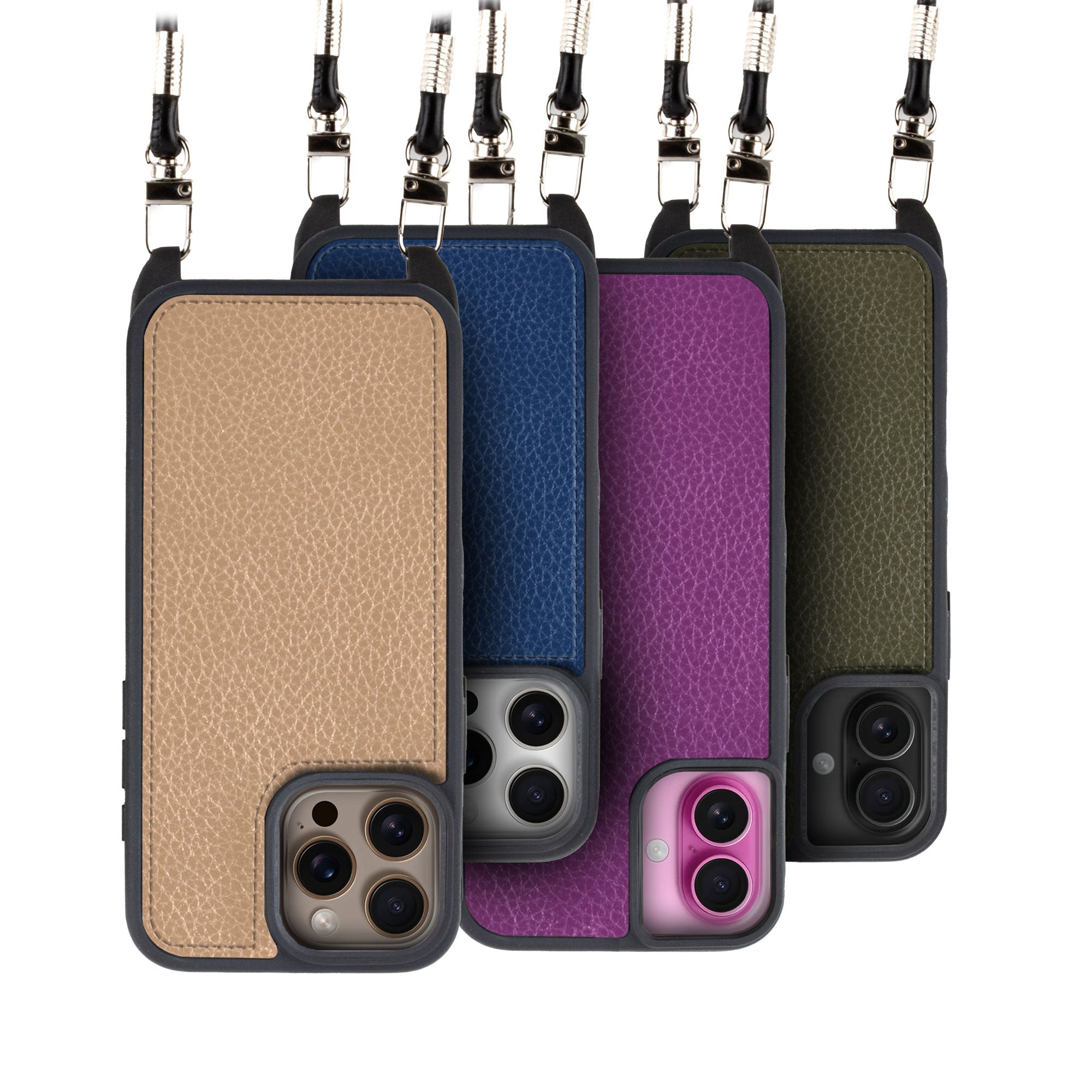 Coque "Crossbody" cuir pour iPhone 16 ( Tous modèles ) - Buffle