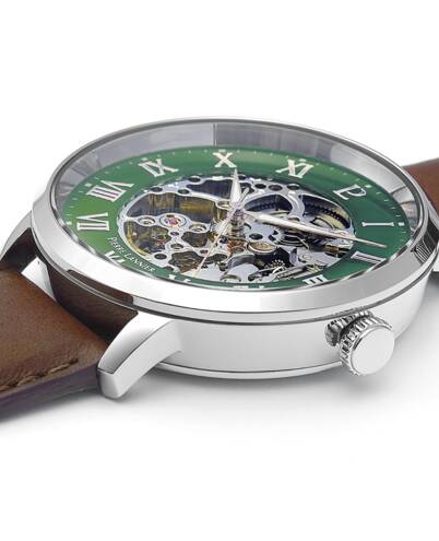 PIERRE LANNIER Men's Automatic Brown Leather Watch 323D174