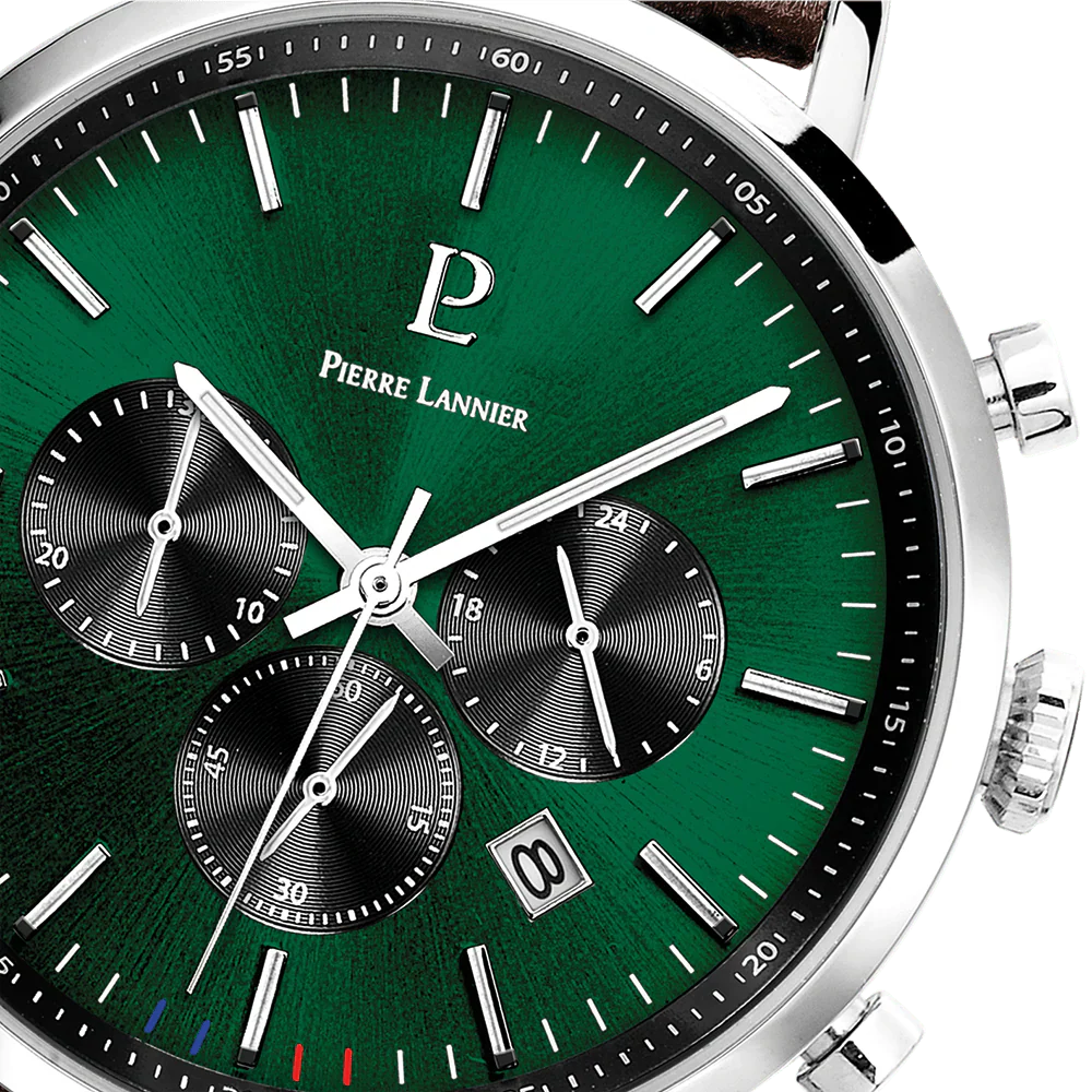 PIERRE LANNIER Men's Green Baron Chronograph Watch 219G164