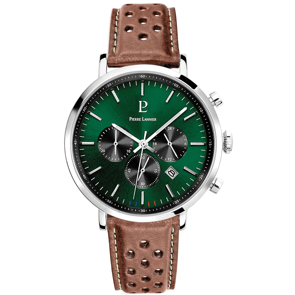 PIERRE LANNIER Men's Green Baron Chronograph Watch 219G164
