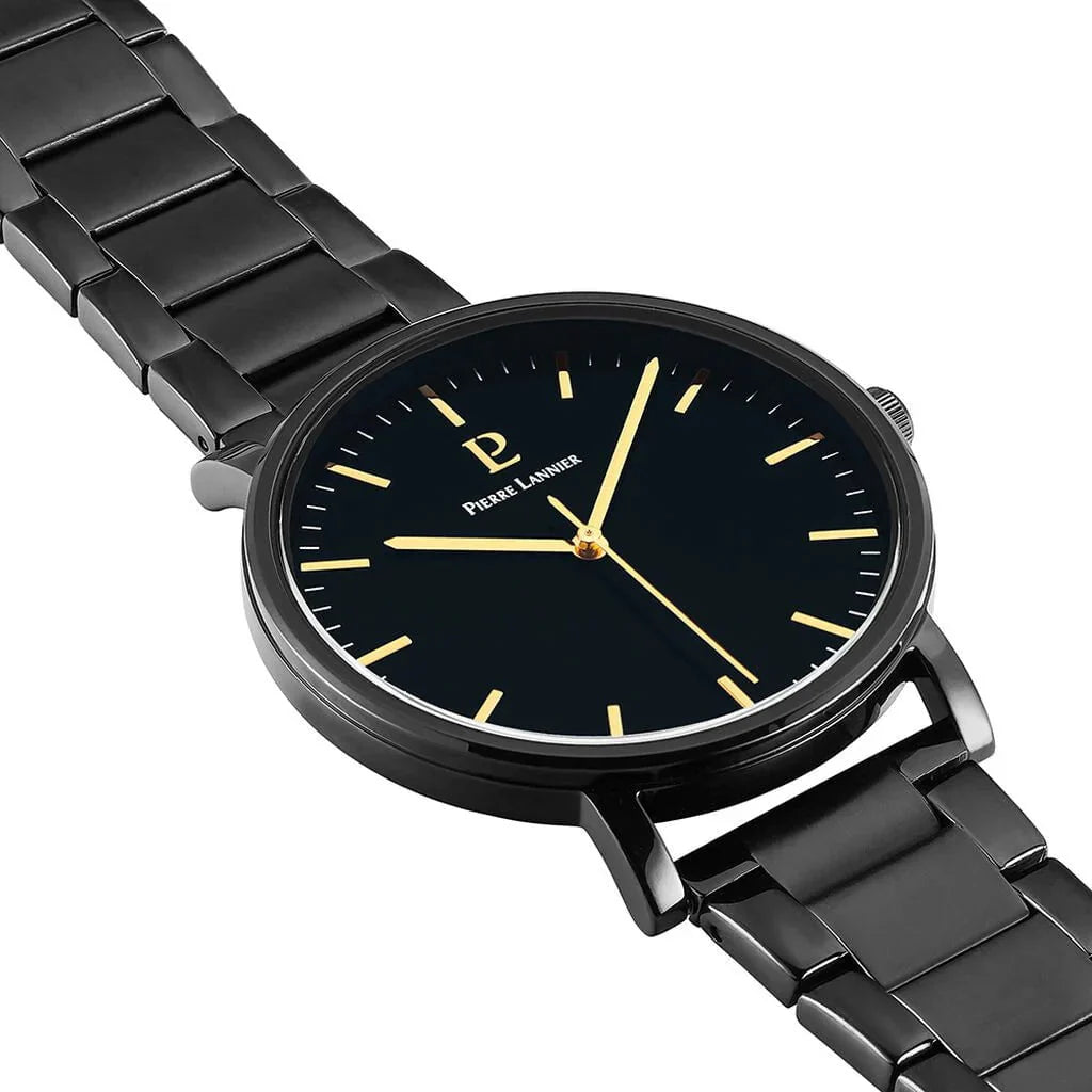PIERRE LANNIER Men's Essential Watch in Black Steel 252G439