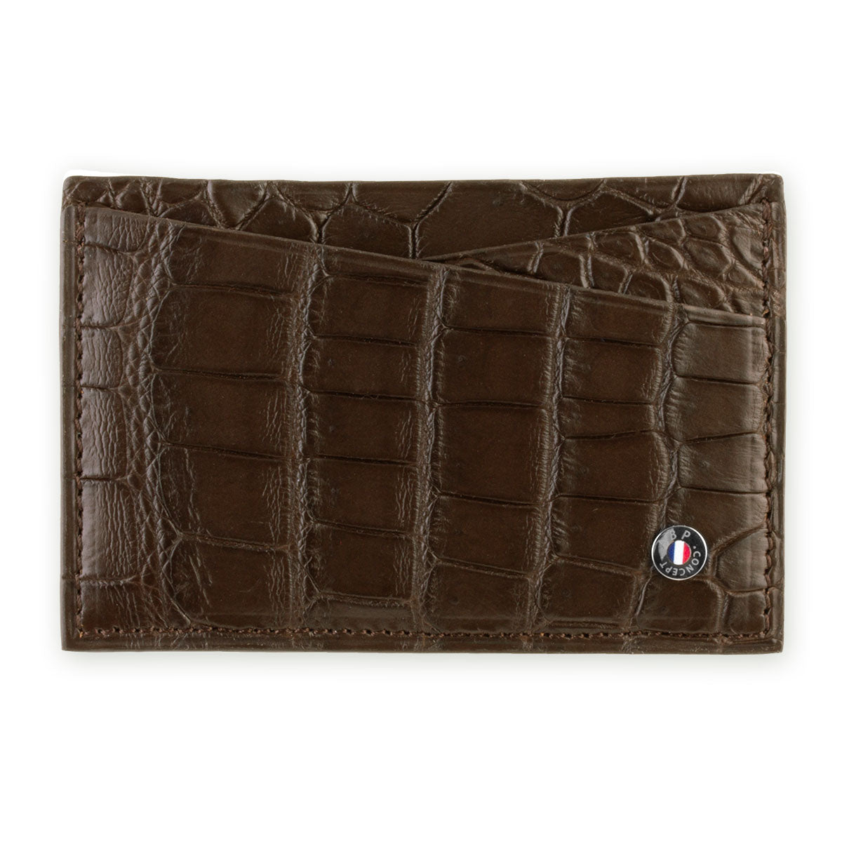 Etui cartes bancaires cuir "Essential" - Alligator (noir, bleu, vert, marron, orange...)