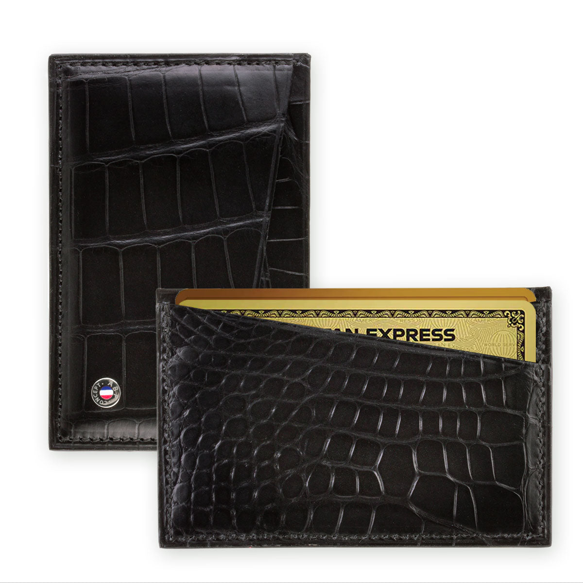 Etui cartes bancaires cuir "Essential" - Alligator (noir, bleu, vert, marron, orange...)