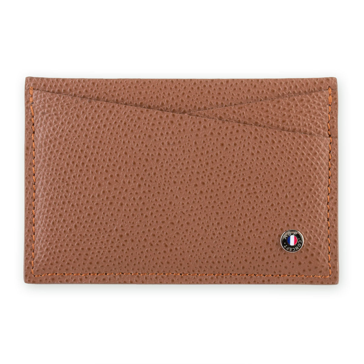 Etui cartes bancaires cuir "Essential" - Veau grainé (noir, bleu, vert, marron, orange...)