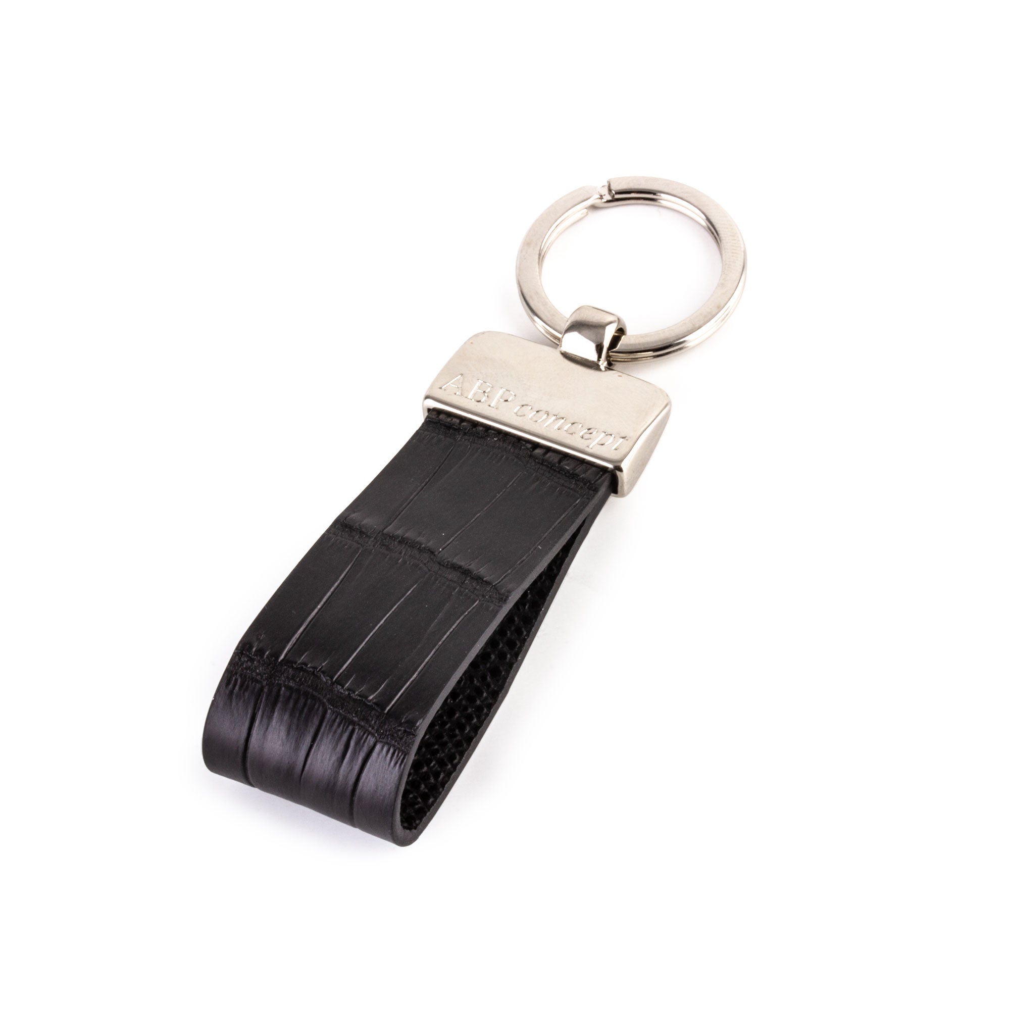 Porte-clés en cuir "Essential Black Alligator"