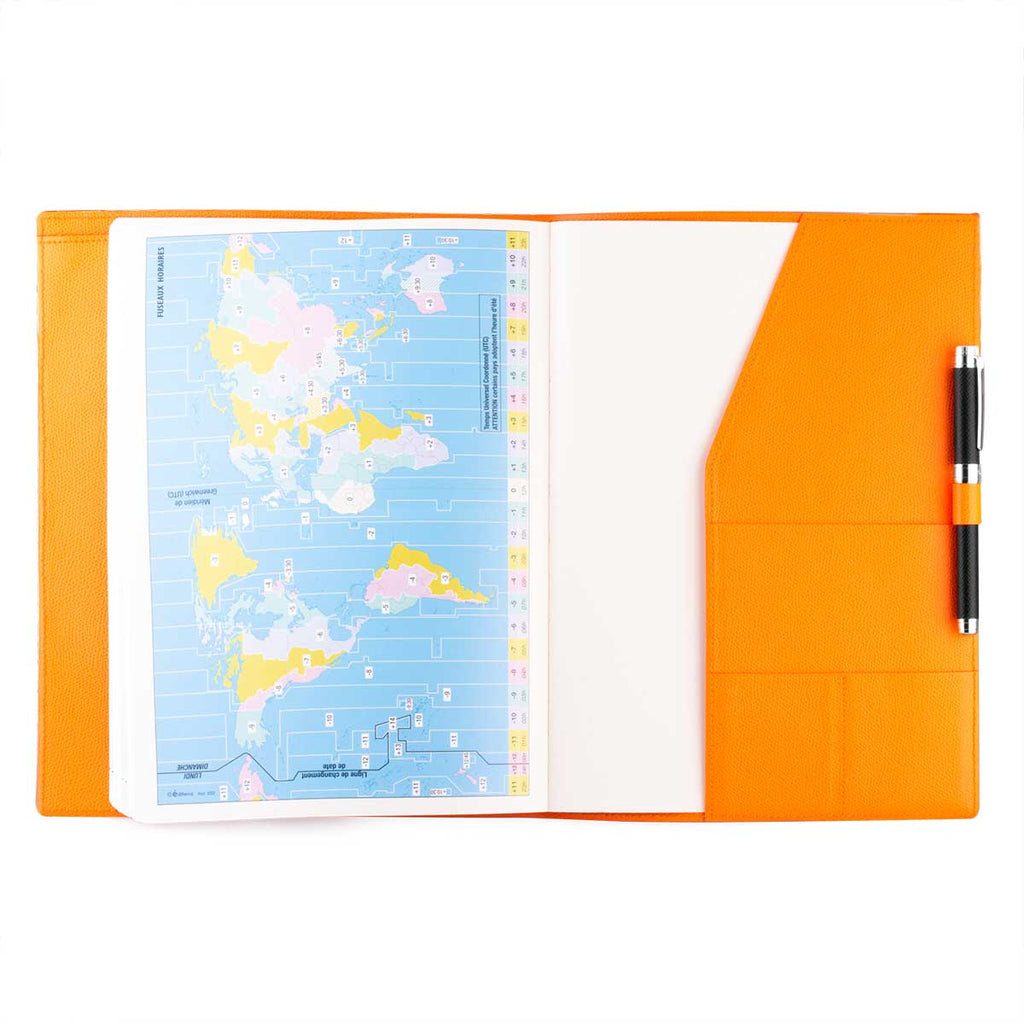Vente exclusive - Couverture pour agenda  & cahier en cuir A4 - Veau grainé