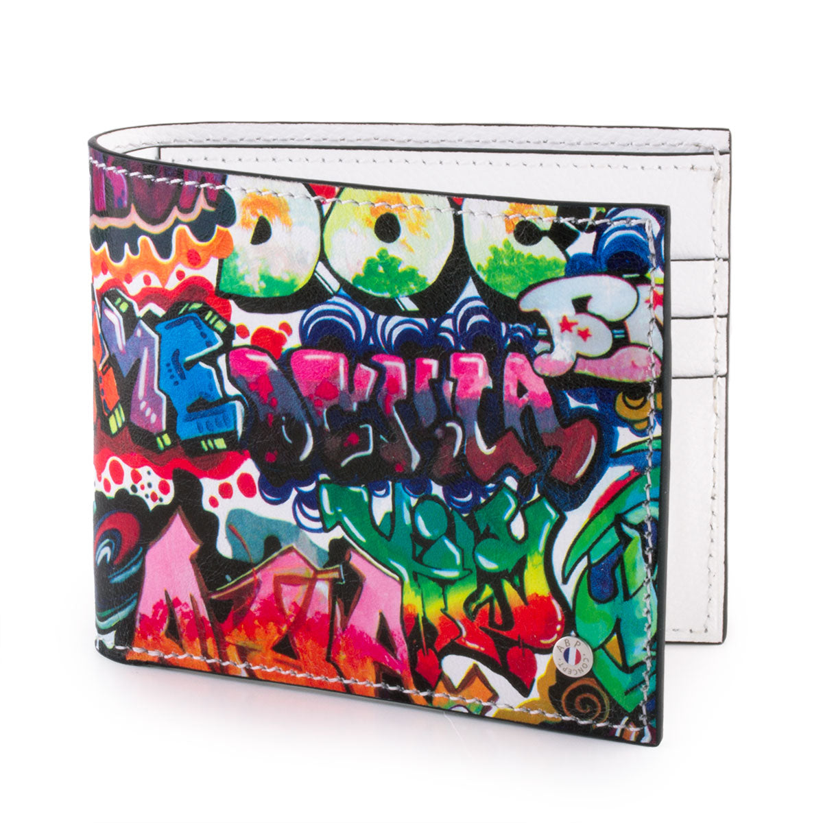 Portefeuille mini cuir « Street Art » - Veau