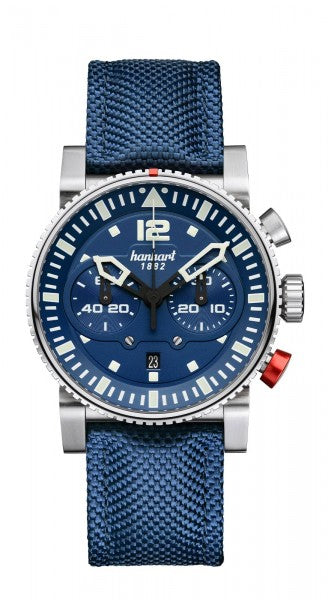 Hanhart 1882 Primus Pilot Blue Steel Watch