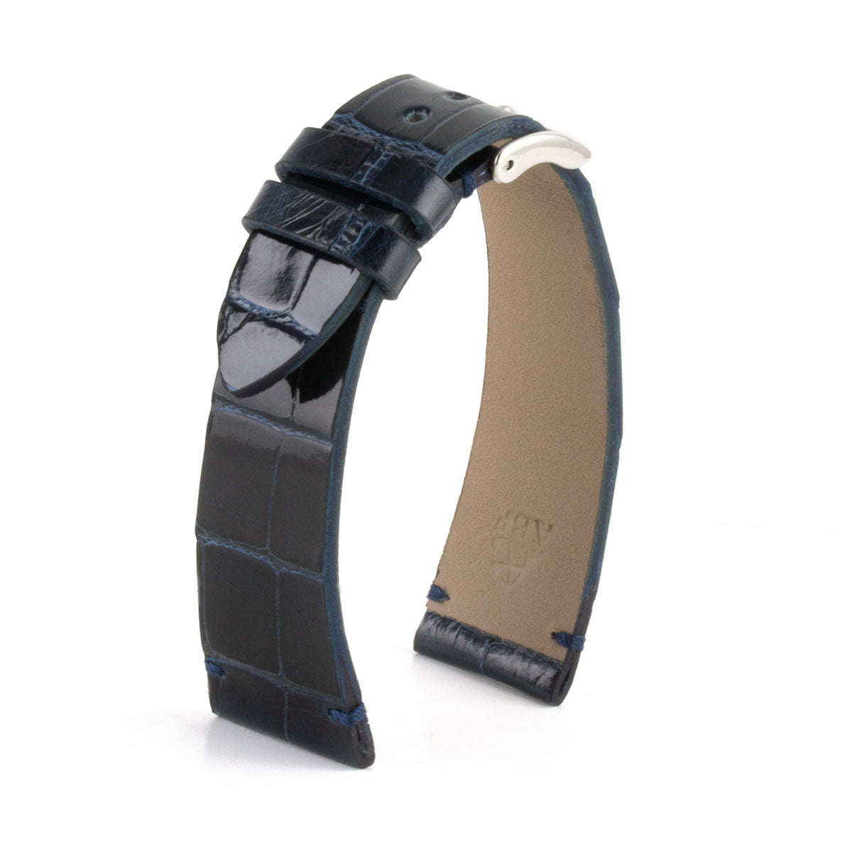 Bracelet "Retro" - Bracelet montre cuir - Alligator brillant (noir, bleu, vert, marron, bordeaux, rouge)