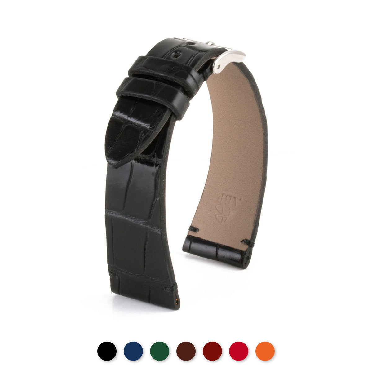 Bracelet "Retro" - Bracelet montre cuir - Alligator brillant (noir, bleu, vert, marron, bordeaux, rouge)
