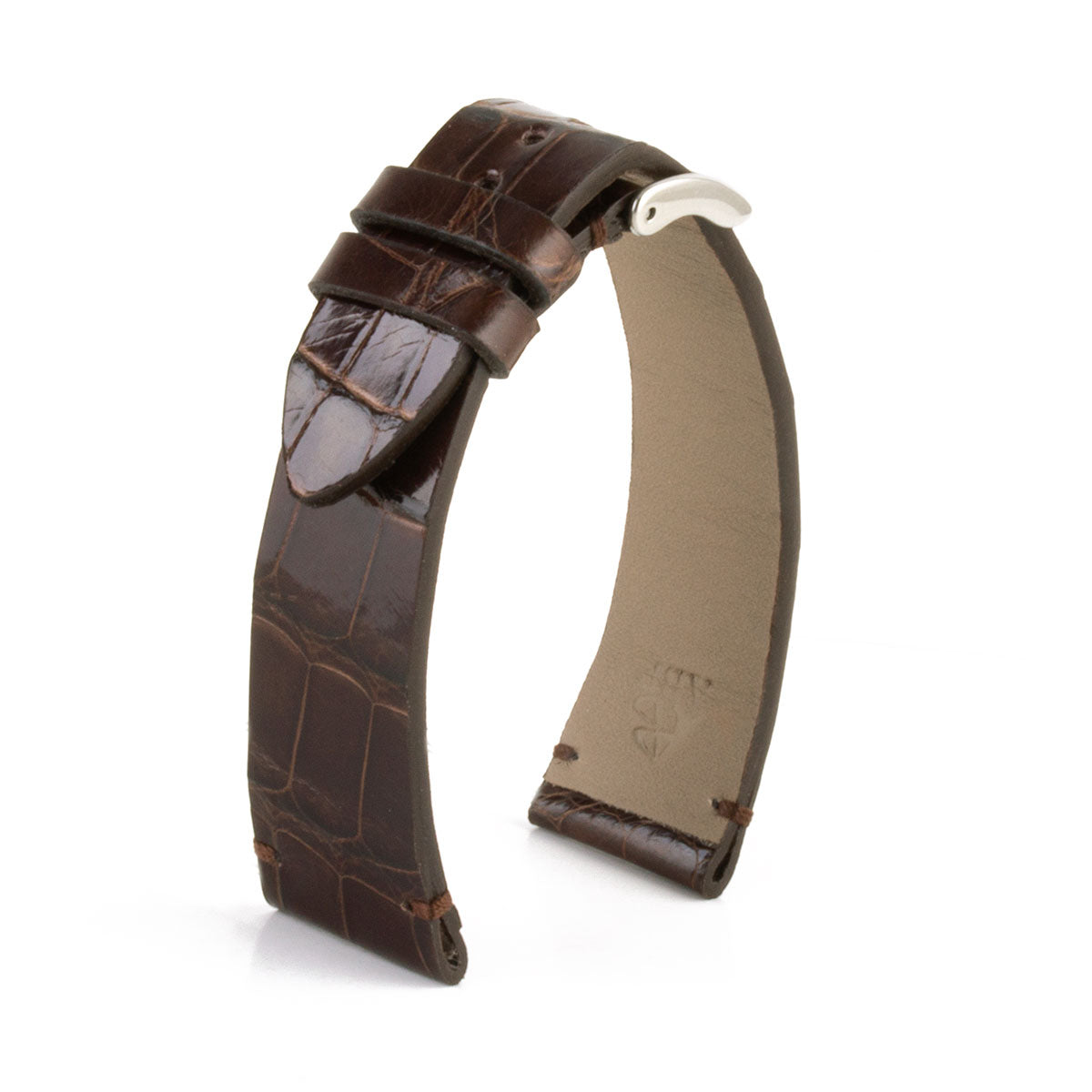 Bracelet "Retro" - Bracelet montre cuir - Alligator brillant (noir, bleu, vert, marron, bordeaux, rouge)