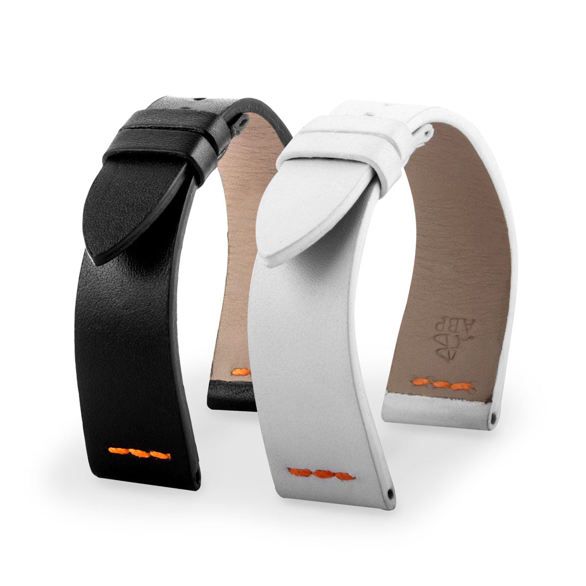 Rolex Explorer II - Leather watch strap - Box calf (black, white)