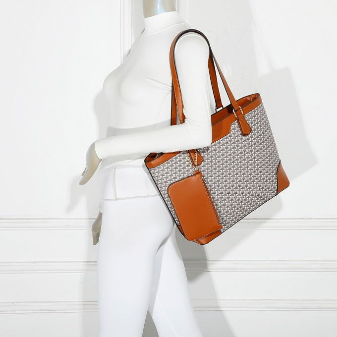Handbag TEMPKA TM-9437TAUPE/BROWN