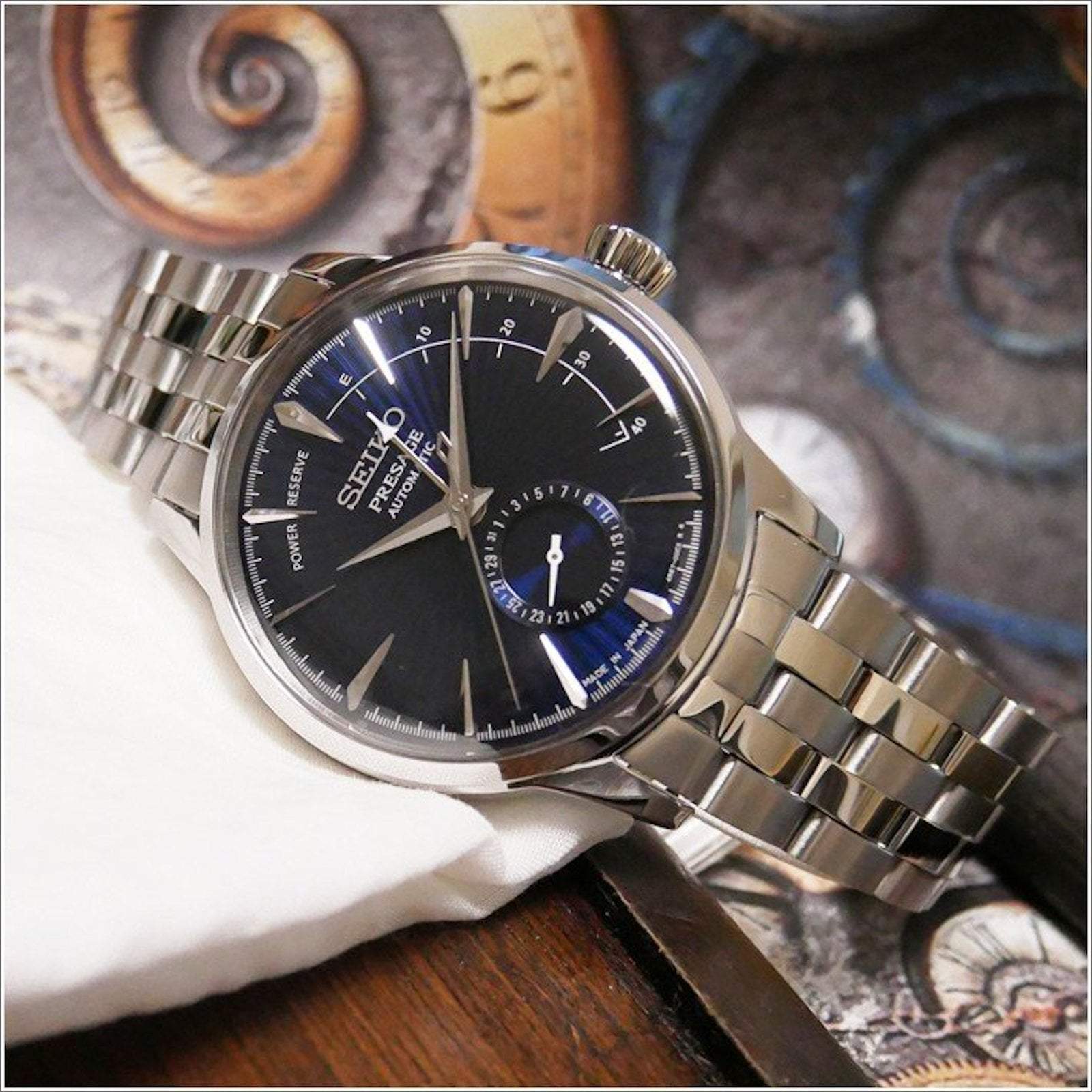 SEIKO Men's Presage Cocktail Automatic Watch with Power Reserve SSA347J1