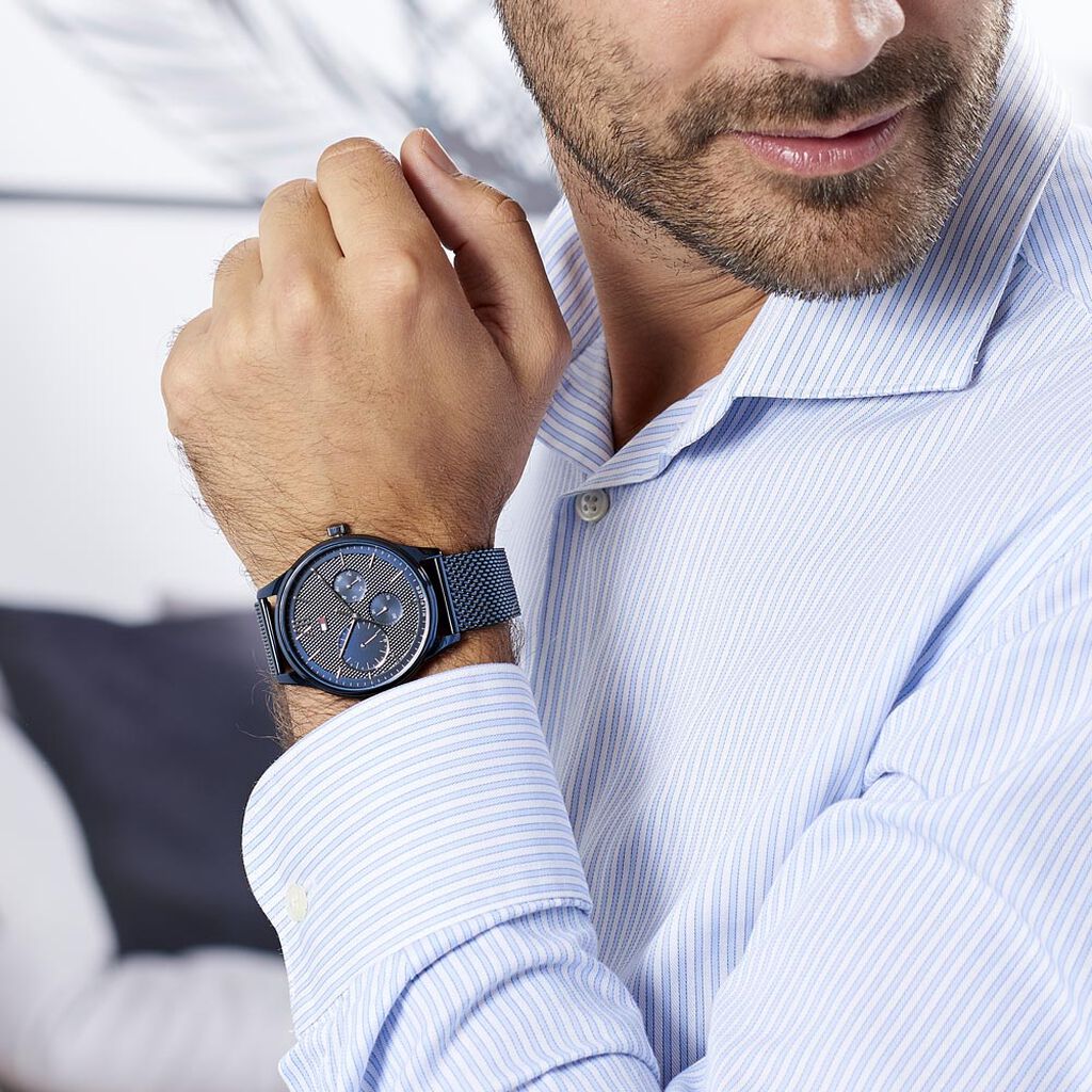 TOMMY HILFIGER Men's Damon Blue Steel Watch 1791421