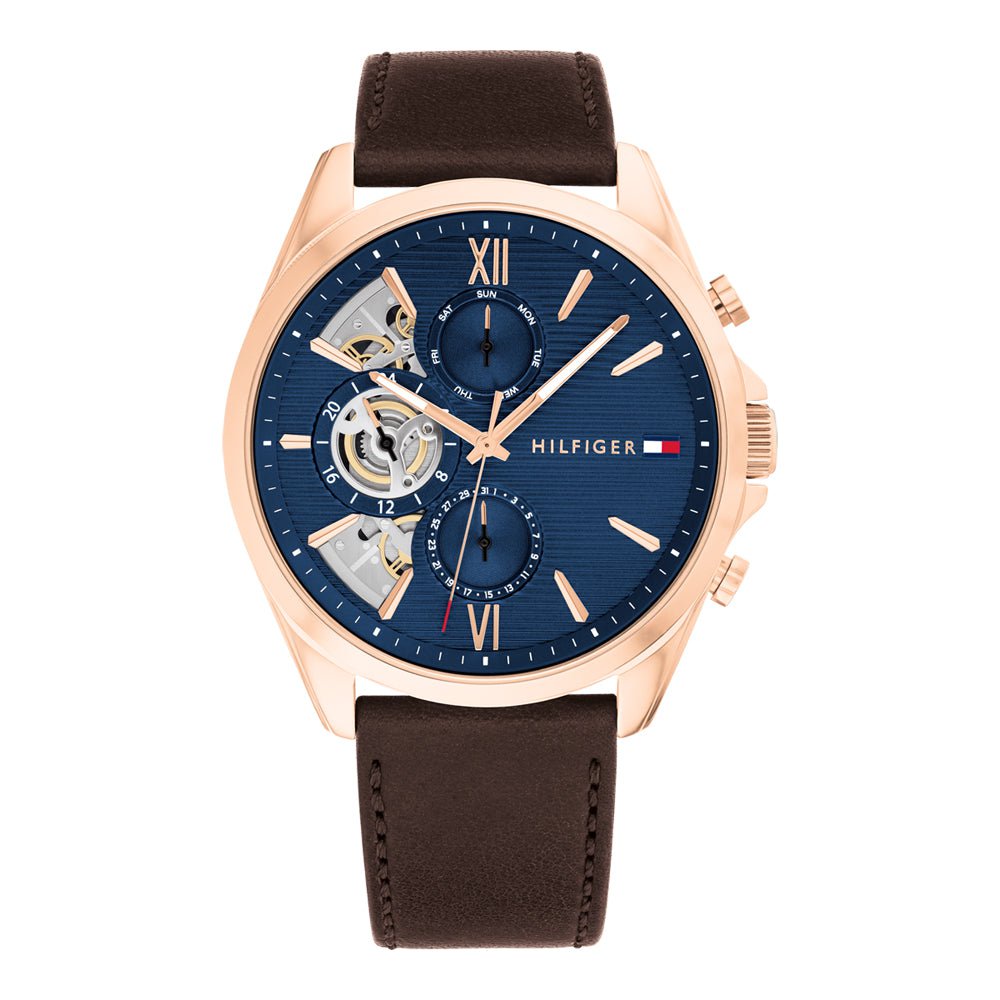 TOMMY HILFIGER Men's Baker Multifunction Leather Watch 1710645