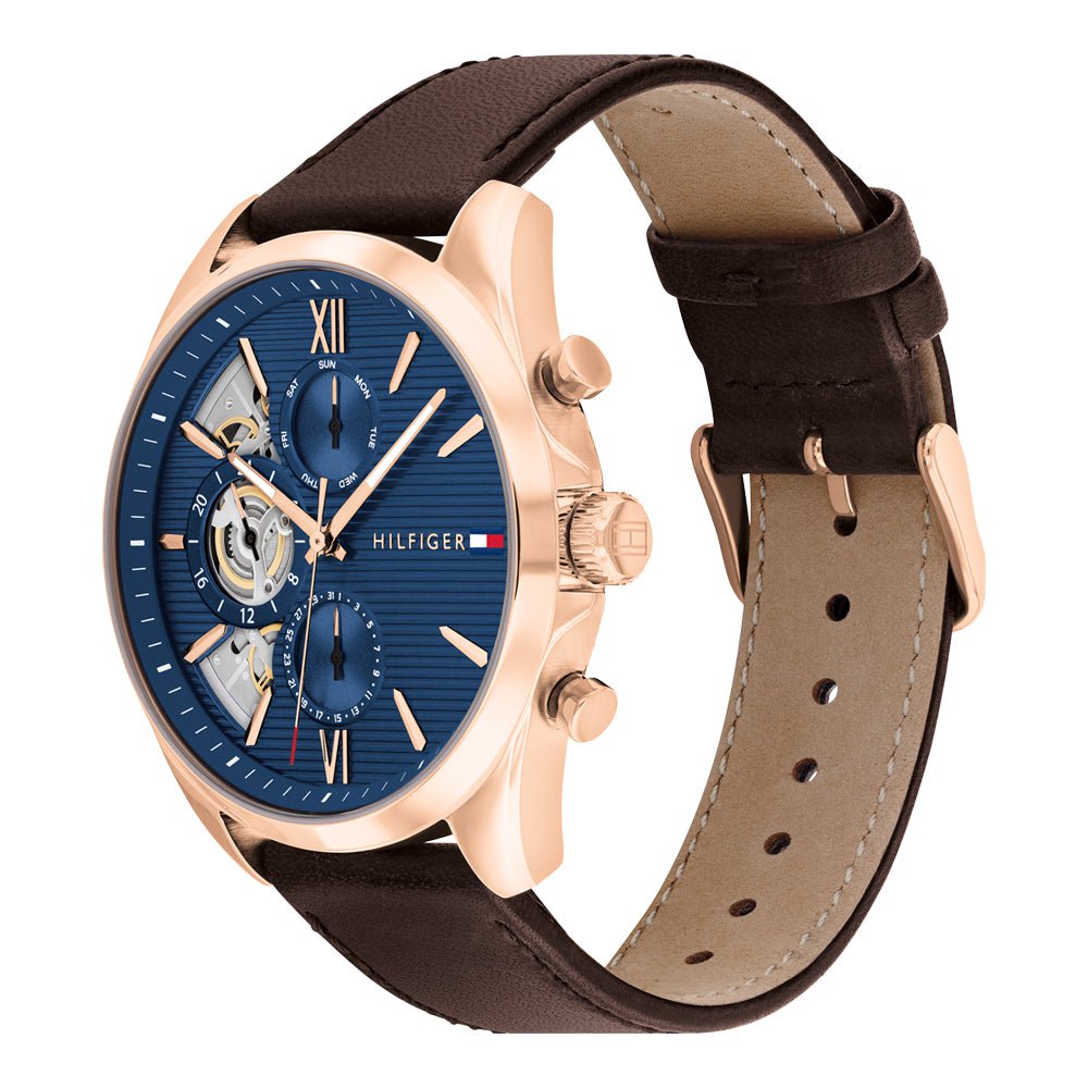 TOMMY HILFIGER Men's Baker Multifunction Leather Watch 1710645