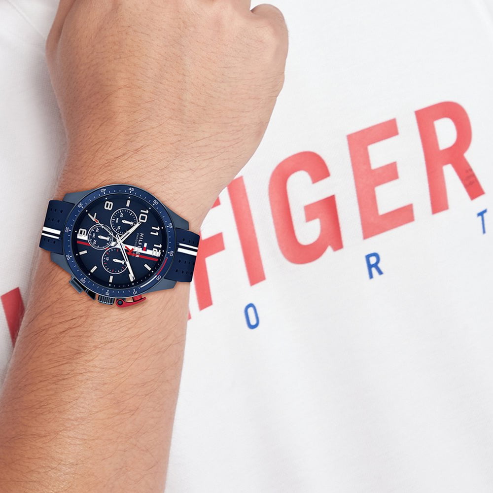 TOMMY HILFIGER Men's Bank Chronograph Silicone Watch 1792169