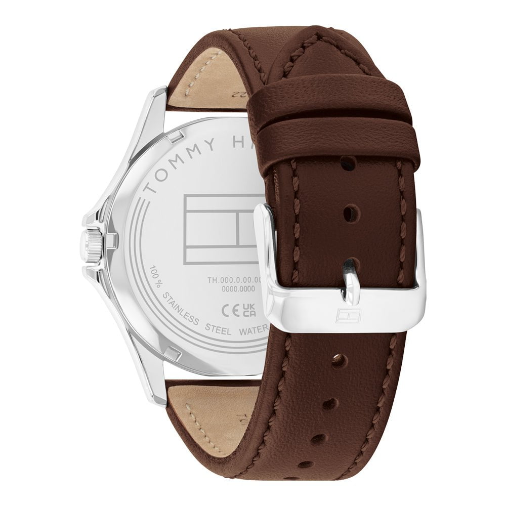 TOMMY HILFIGER Men's Bruce Brown Leather Watch 1710669