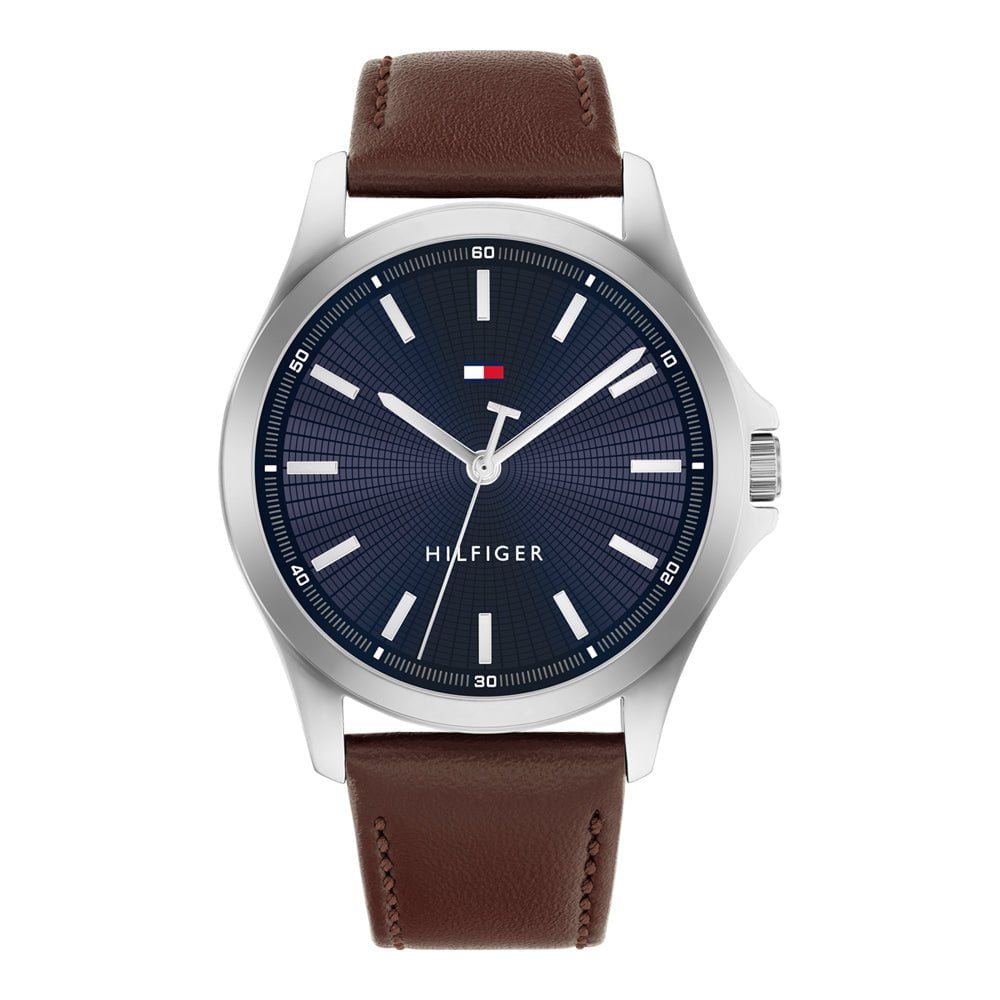 TOMMY HILFIGER Men's Bruce Brown Leather Watch 1710669