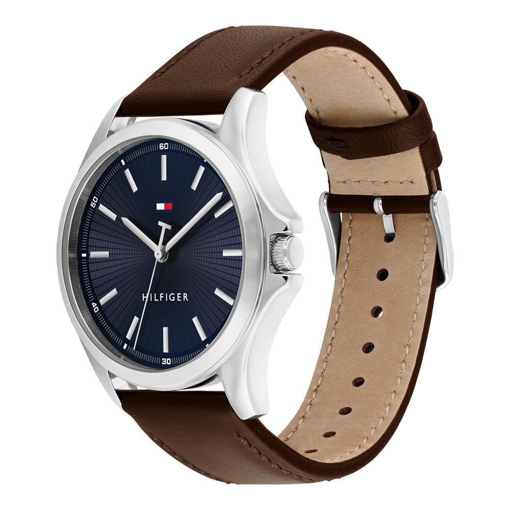 TOMMY HILFIGER Men's Bruce Brown Leather Watch 1710669
