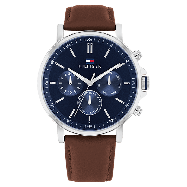 TOMMY HILFIGER Men's Tyson Brown Leather Watch 1710585
