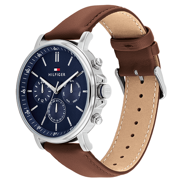 TOMMY HILFIGER Men's Tyson Brown Leather Watch 1710585
