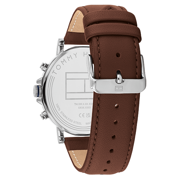 TOMMY HILFIGER Men's Tyson Brown Leather Watch 1710585