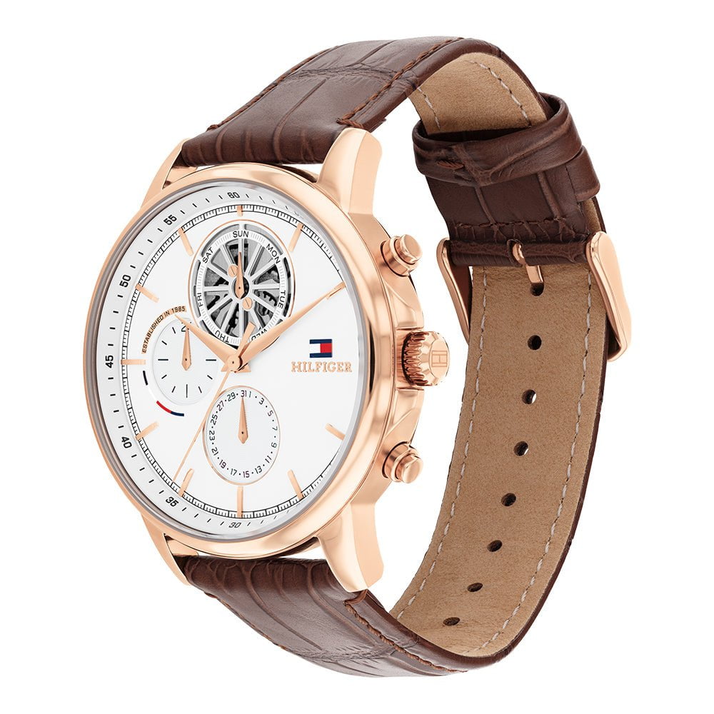 TOMMY HILFIGER Men's Stewart Brown Leather Watch 1710606