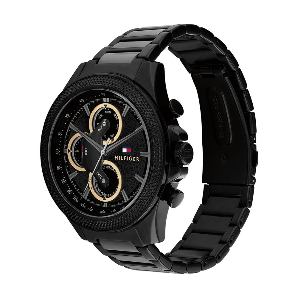 TOMMY HILFIGER Men's Clark Black Steel Watch 1792081