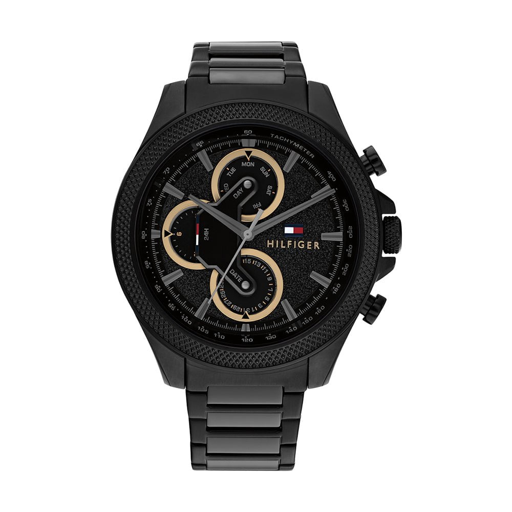 TOMMY HILFIGER Men's Clark Black Steel Watch 1792081