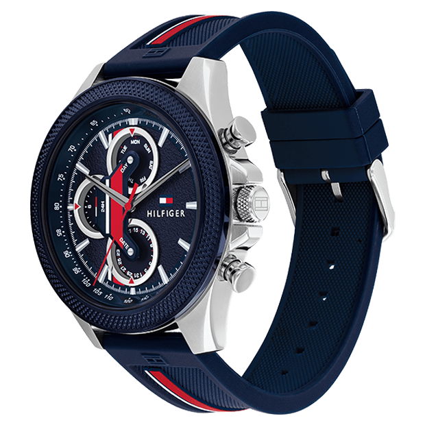 TOMMY HILFIGER Men's Clark Blue Silicone Watch 1792083