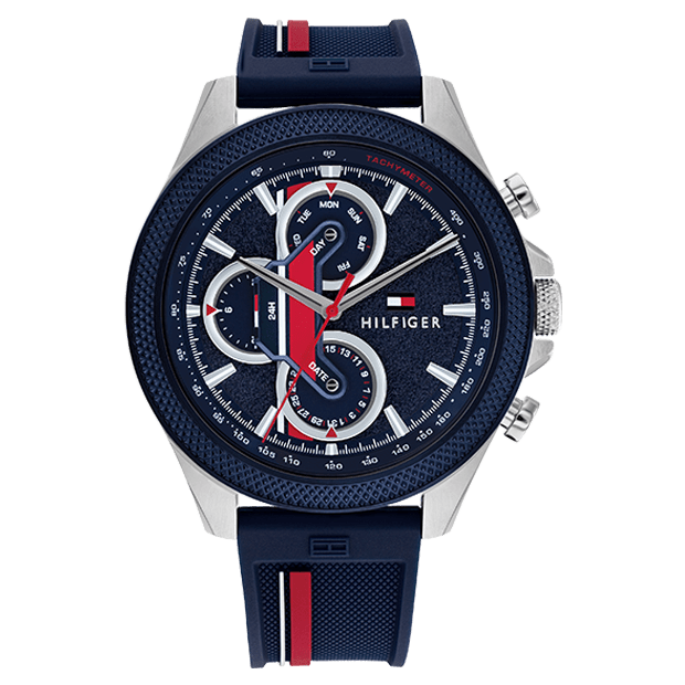 TOMMY HILFIGER Men's Clark Blue Silicone Watch 1792083